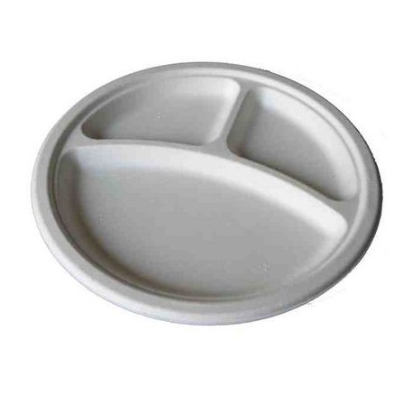 Plato Hondo plástico 3 compartimentos 500 unid