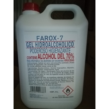 Gel de manos Hidroalcohólico 5L