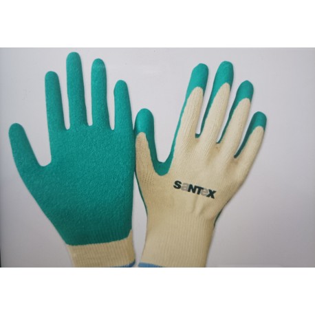 Guantes látex flocado bicolor caja de 144 unidades